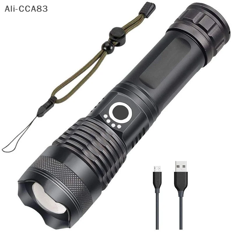 Фото XHP50.2 Led Flashlight With Battery Level Display Rechargeable 4 Core Torch Zoom Usb Hand Lantern For Camping Outdoor Emergency №4