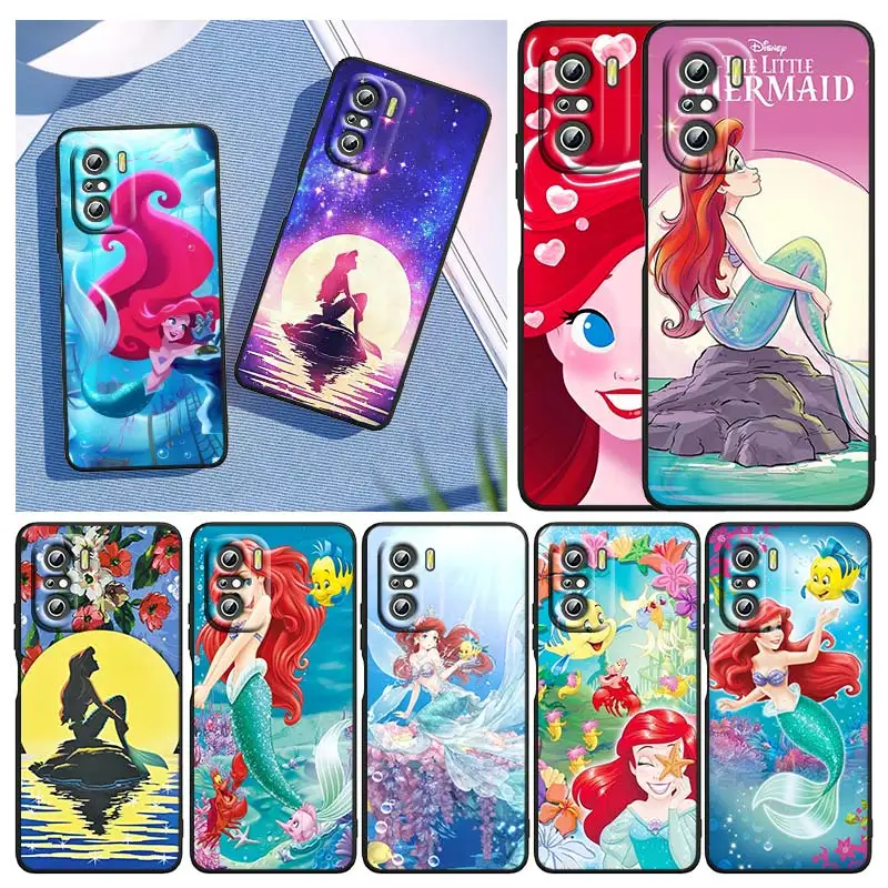 

Disney The Little Mermaid For Xiaomi Redmi Note 10S 10 K50 K40 Gaming Pro 10 9AT 9A 9C 9T 8 7A 6A 5 4X Black Soft Phone Case