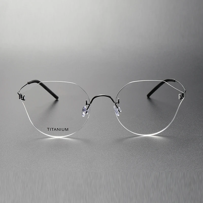 Безрамочные очки для близорукости многосторонние зеркальные линзы