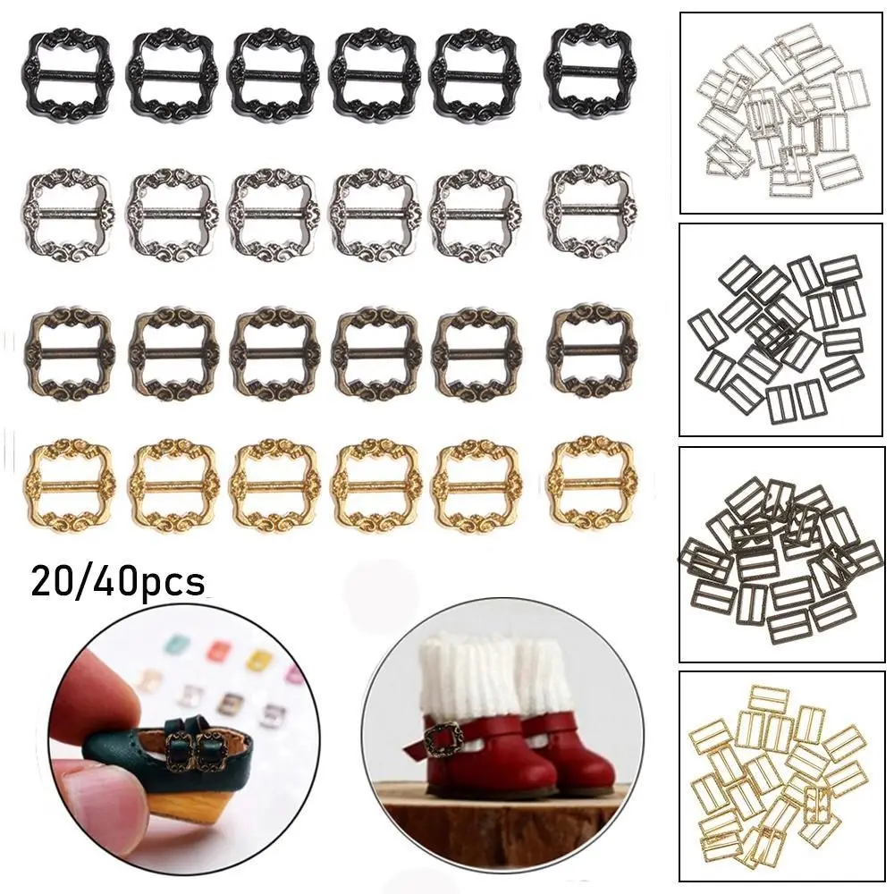 

20/40pcs New 3.5mm/9mm Mini Ultra-small Tri-glide Pattern Belt Buckle DIY Doll Buttons Doll Bags Shoes Clothes Accessories