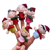 cristmas finger puppets baby mini animals educational hand cartoon animal plush doll theater plush toys for children gifts