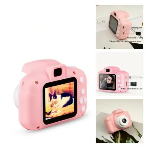 

1Pc IPS 2.0 inch 1080P Children Digital Camera Pink Built-in Games For Kids Gift