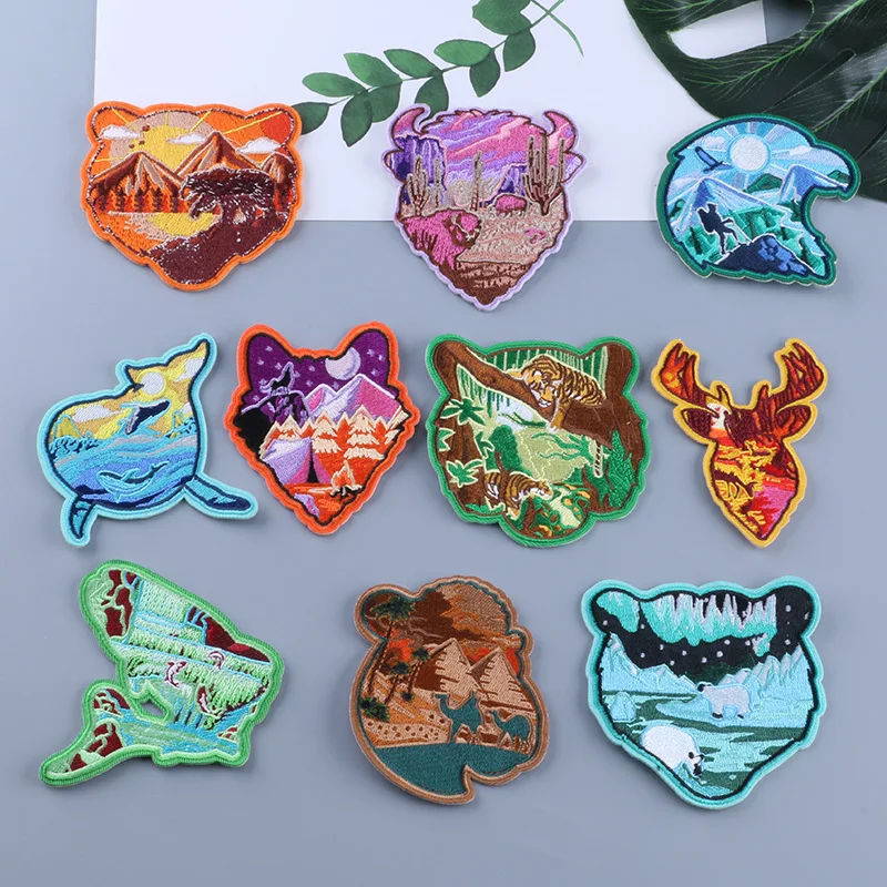 

Tiger Bear Animal Patch Embroidery Luggage DIY Patch Clothing Iron on Patches Iron on Transfers for Clothing Cute Patches