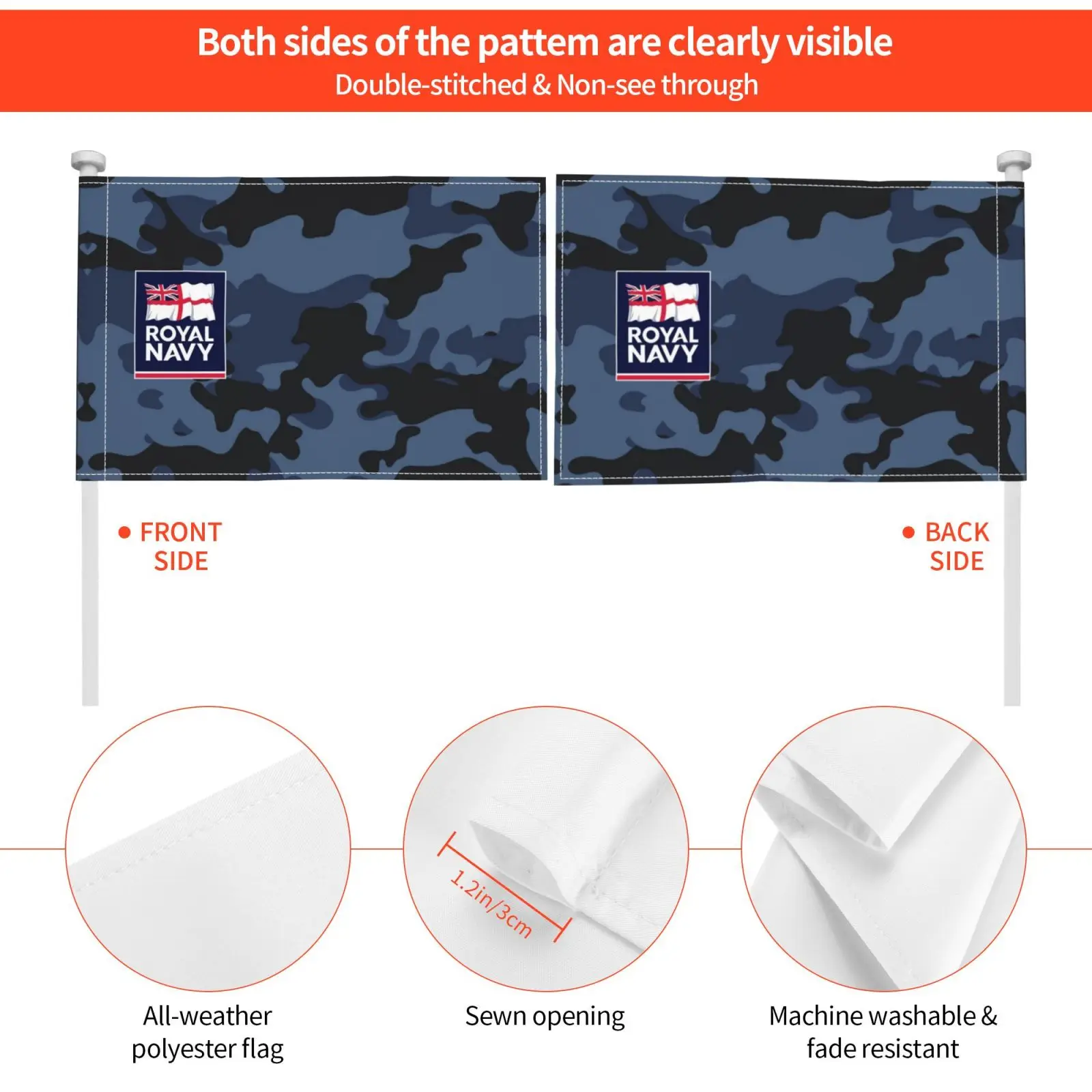 Британский Королевский Темно-синий оригинальный уличный Декор флаг