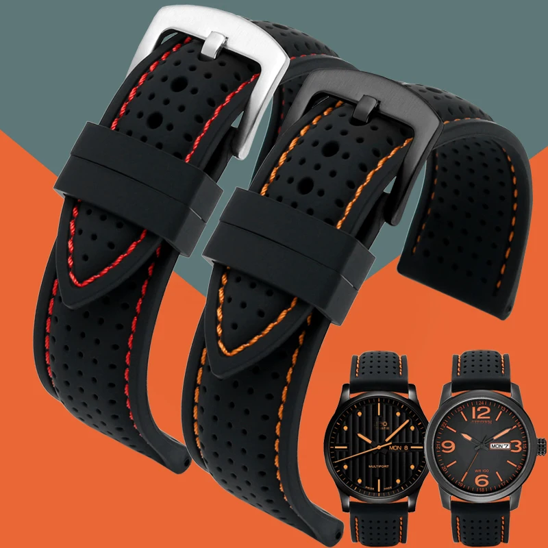 

Ремешок силиконовый для наручных часов huawei/Samsung, спортивный резиновый Воздухопроницаемый браслет для часов Mido Tissot Omega, 20 мм 22 мм, аксессуары