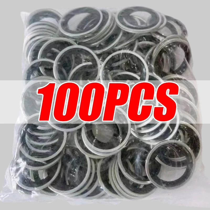 

100/10 шт. для Renault, уплотнительная шайба, автомобильный масляный поддон, сливная пробка, алюминиевый сплав, фторкаучук, уплотнительное кольцо, прокладка, автомобильные аксессуары