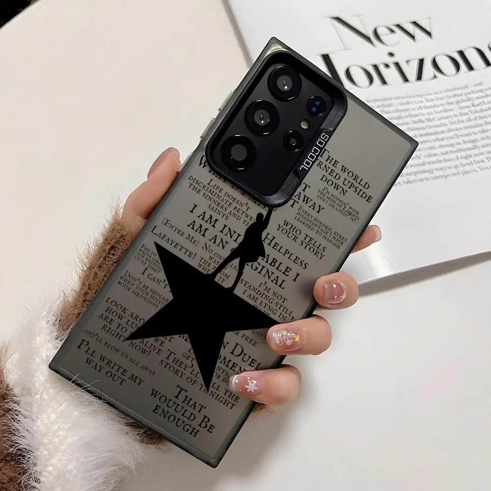 Фото Чехол для телефона с текстами песен из мюзикла H-Hamilton для Samsung Galaxy S25 Edge S24 S23 S22 S21 S20 Ultra, силиконовый, серебристый №2