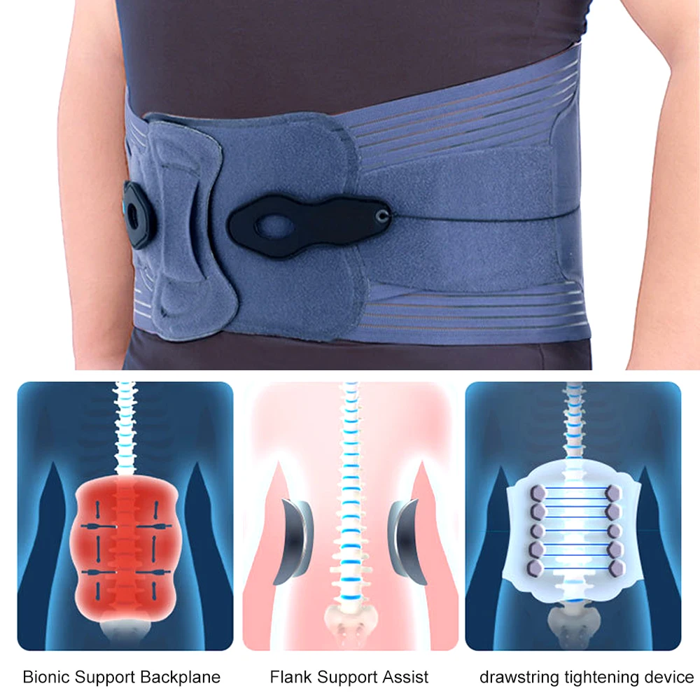 Lumbar Lower Back Brace & Dual-Pulley System,Decompression Waist Sacral Orthosis Support for Strain, Sciatica Herniated Discs