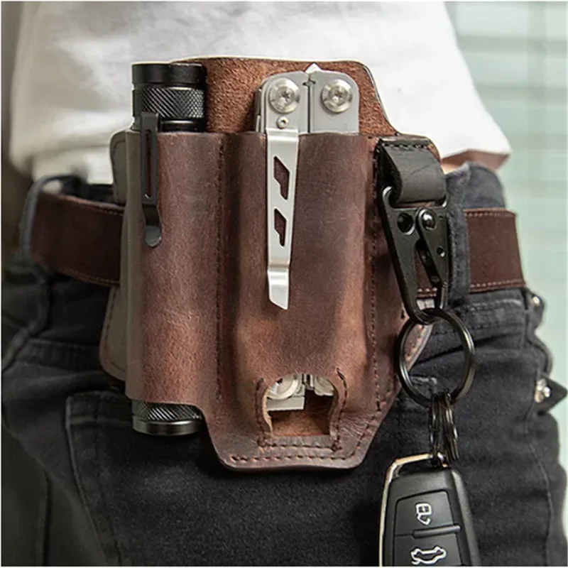 PU Leather Sheath For Leatherman Multitool Sheath EDC Pocket Organizer Hunt Tactical Knife Pouch Camping Outdoor Tool