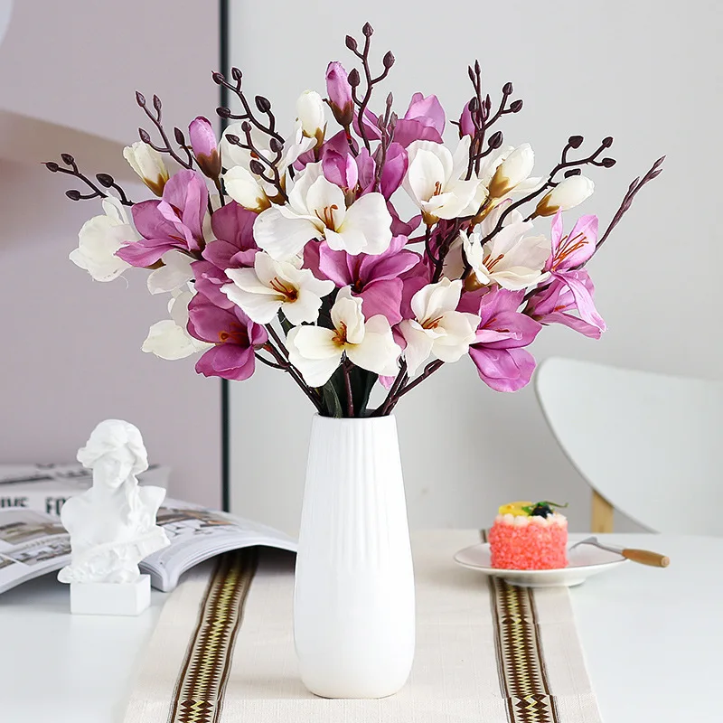 

5 Forks 20 Heads Tangpu Simulation Bouquet Magnolia Decoration Flower Photography Props Wedding Flowers Home Flores Artificiales