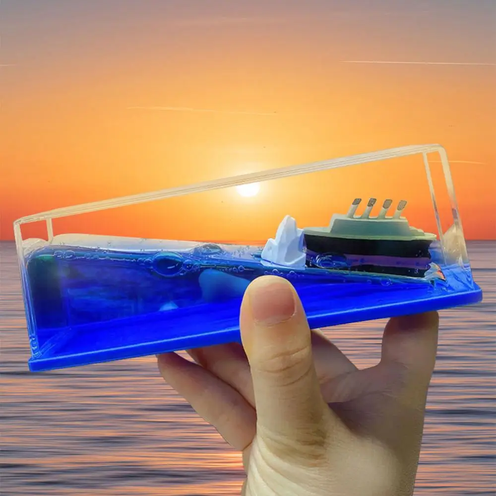 

Titanic Floating Cruise Ship Fluid Drift Bottle Liquid Hourglass Creative Floating Boat Sea Gift Home Decoration Birthday Gifts