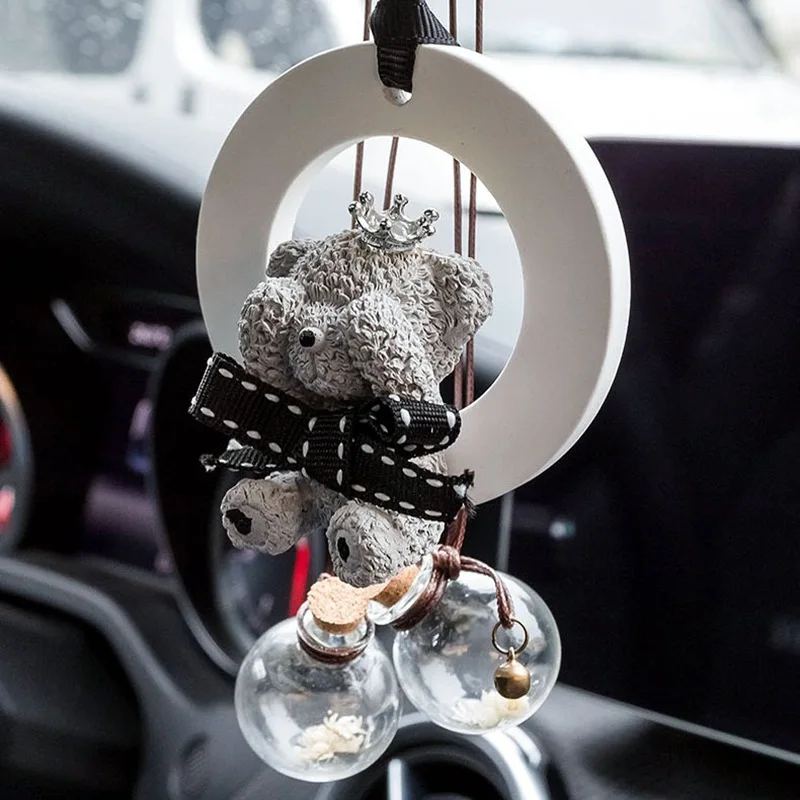 

Bear Luxury Design Bow Tie Hanging Car Diffuser Air Freshener Interior Accessories Rearview Mirror Car Fragranc Essential Oil