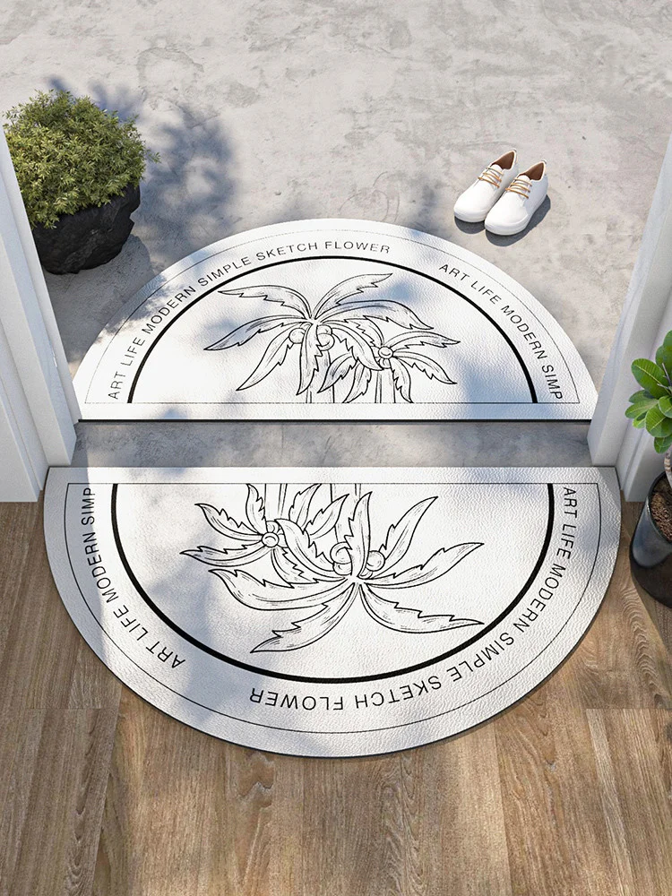 

Leather floor household semicircular PVC cutting water foot washing kitchen bathroom door mat