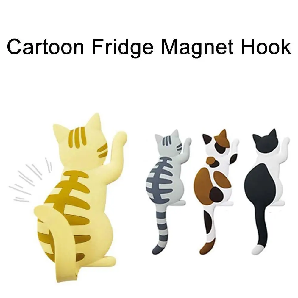

New Fashion Cute Creative Multifunction Cat Magnetic Wall Mount Hook Refrigerator Sticker Magnet Decor Hanger Holder Hook