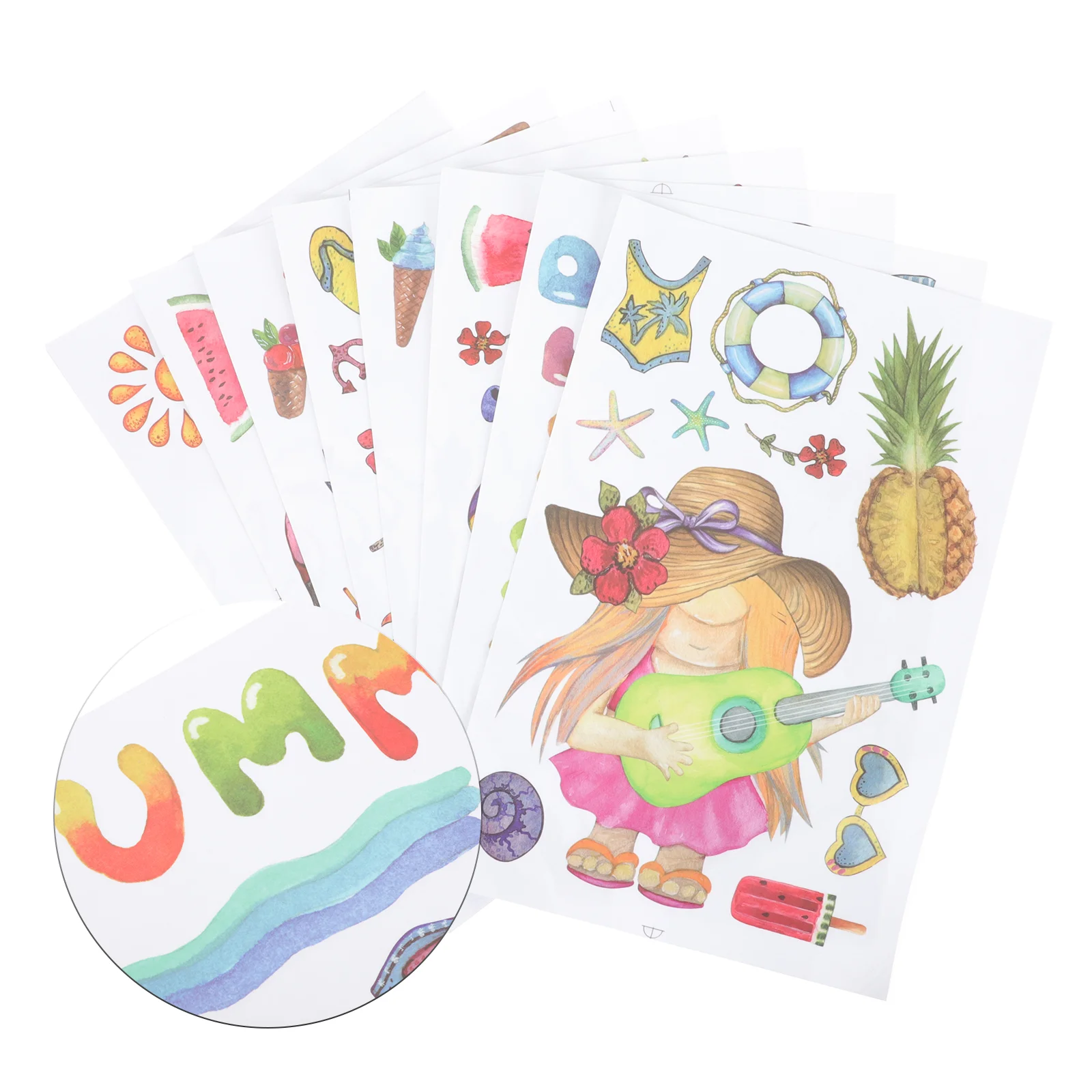 

9Sheets Removable Hawaii Gnome Window Stickers Decals Hawaii Party Sticker