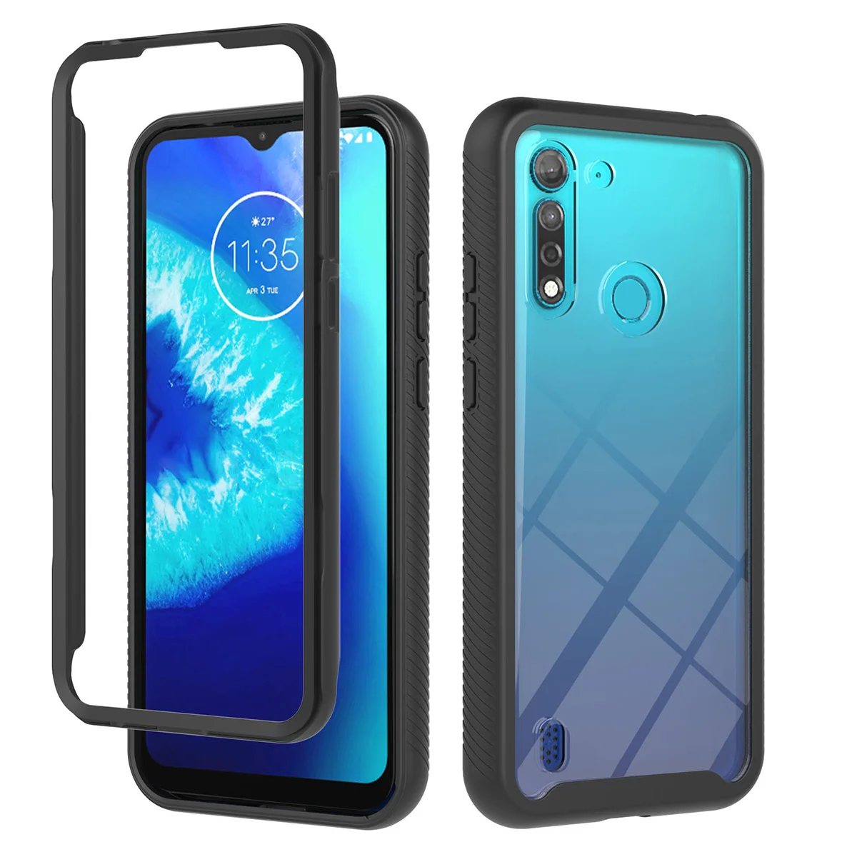 

1Pc Shell Gift Black Frame Case Compatible for Moto G8 Power Lite