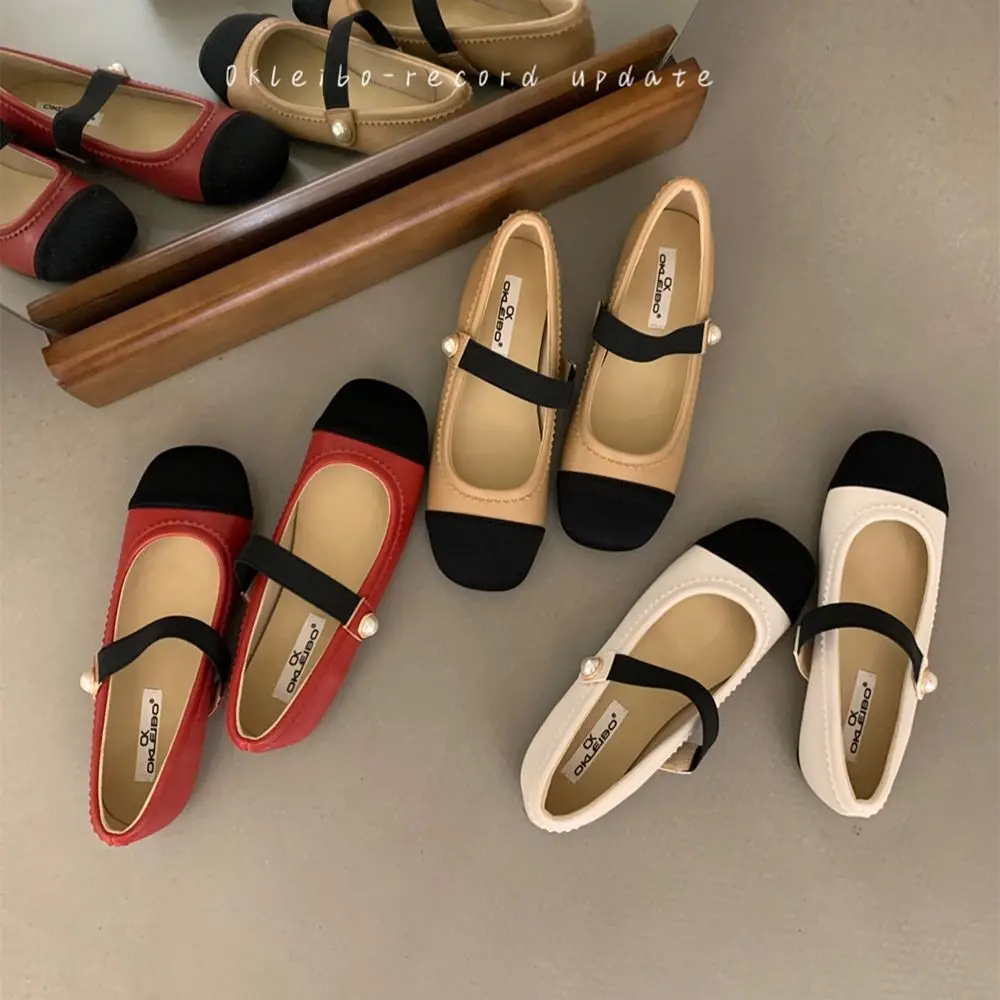 

Туфли женские на плоской подошве, лоферы, без застежки, с ремешком, с пряжкой, бежевые, хаки, красные, Размеры 35-39