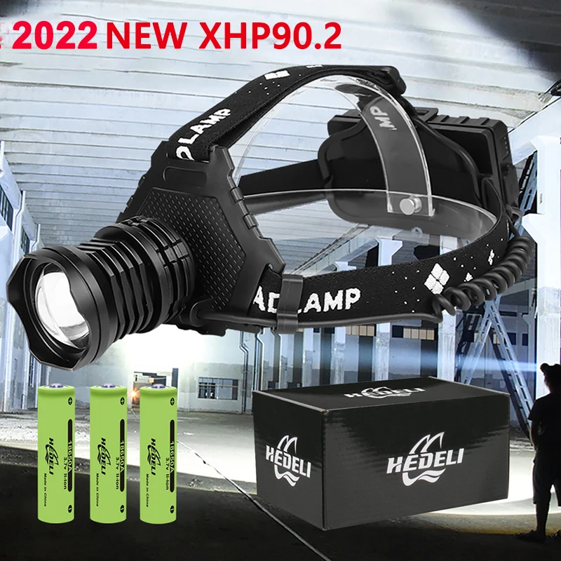 300000 бликов XHP90.2 Светодиодная фара XHP90 Мощный налобный фонарь Usb 18650 Перезаряжаемый