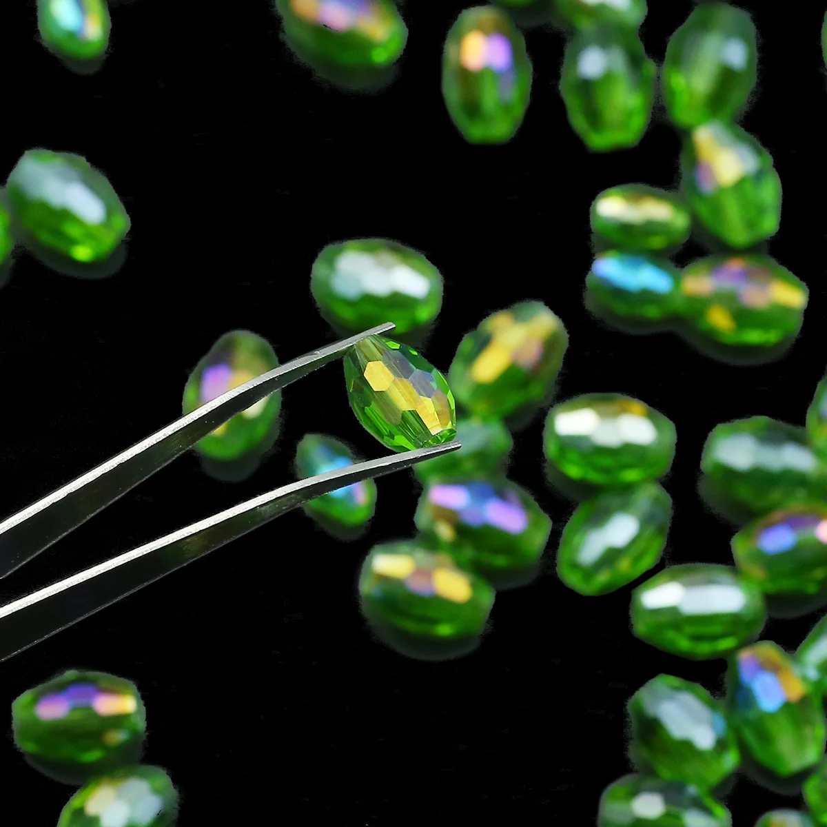 Зеленые овальные австрийские хрустальные рисовые бусины стеклянные разделители