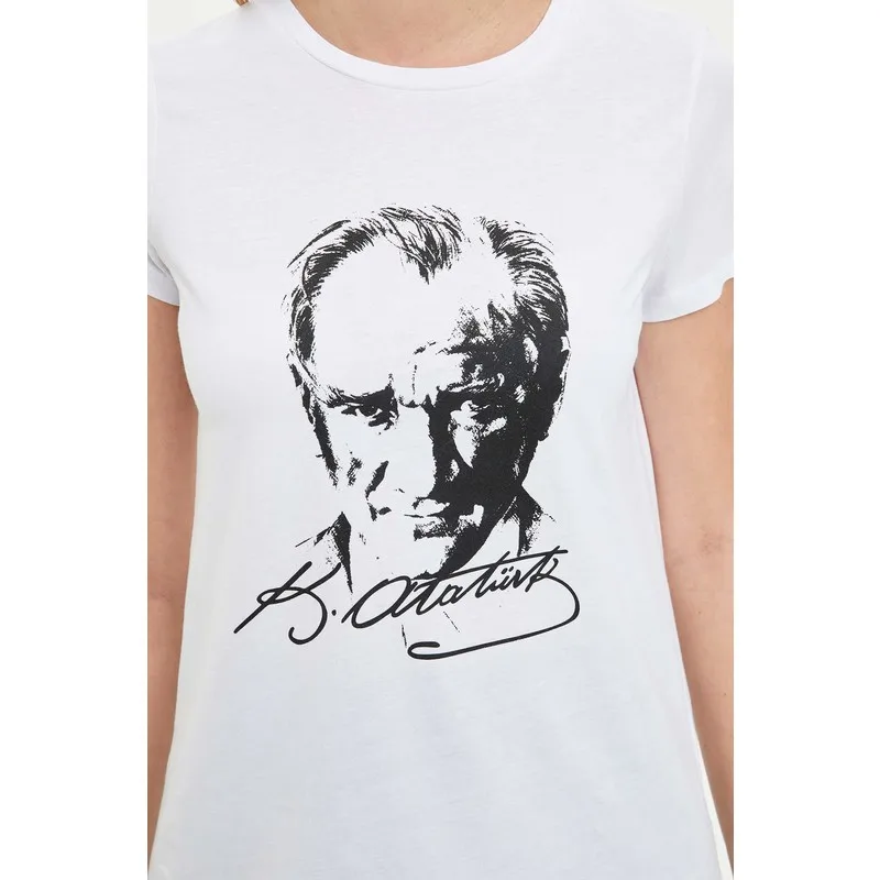 

Ataturk Printed Short-Sleeve T-Shirt R2651Az20Sm T Shirt Y2K Top Nostalgic Summer Women T-Shirt Anime Bluz