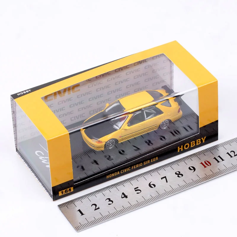 Масштаб 164 Honda Civic Ferio Sir EG9 JDM, модель гоночного автомобиля, литье под давлением и игрушечный транспорт, коллекционные предметы для хобби, желтый сувенир (art.: 3920d14caaf76) - 3920d14caaf76