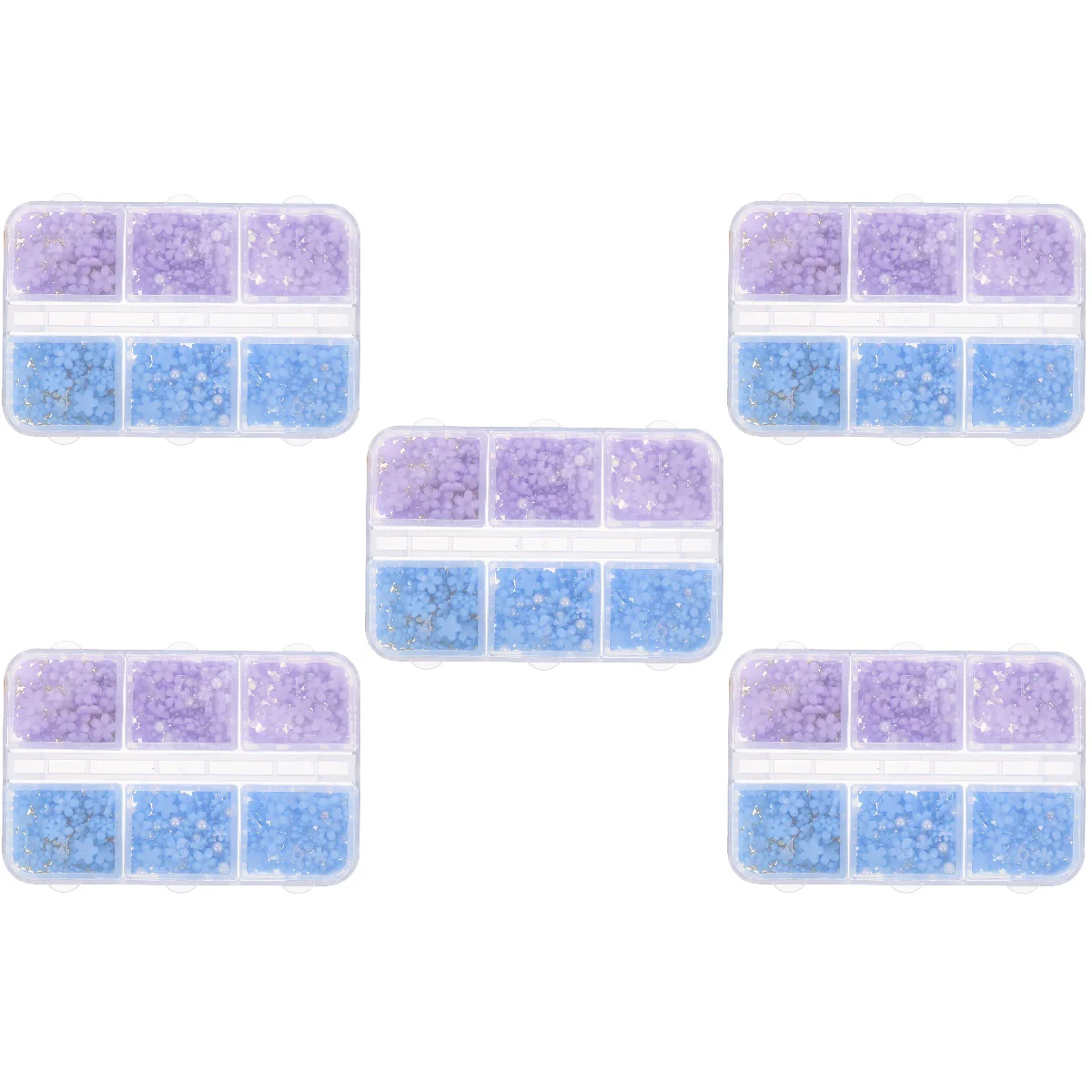 

5 Sets of Replaceable Nail Charms 3D Flowers for Nails Removable Nail Arts Nail Art Accessory