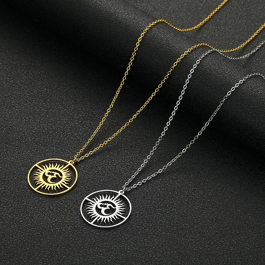 

Stainless Steel Dainty Om Necklace Aum Hollow Out Gold Plated Pendant Om Yoga For Her