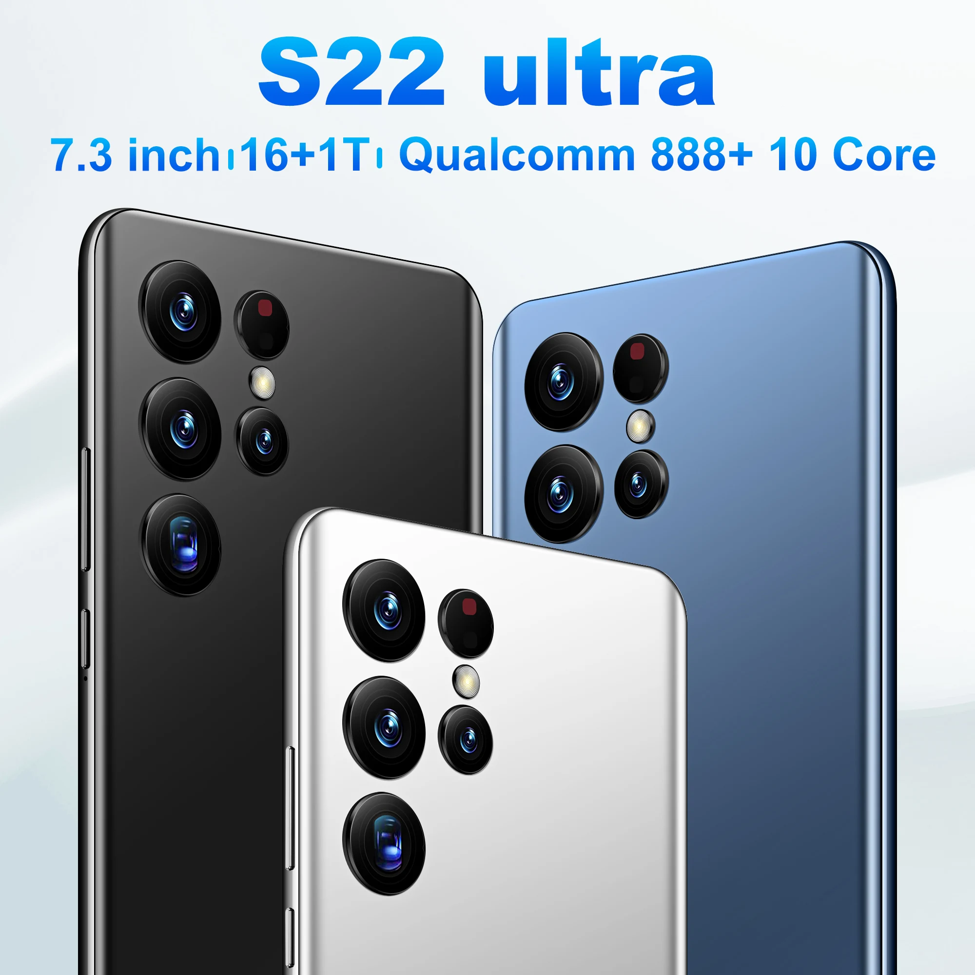 

Original S22 ultra 7.3 Inch Cellphone 16GB RAM+1TB ROM Android 12 Celular 72MP 6800mAh Unlock Global 5G Smartphone Qualcomm 888+