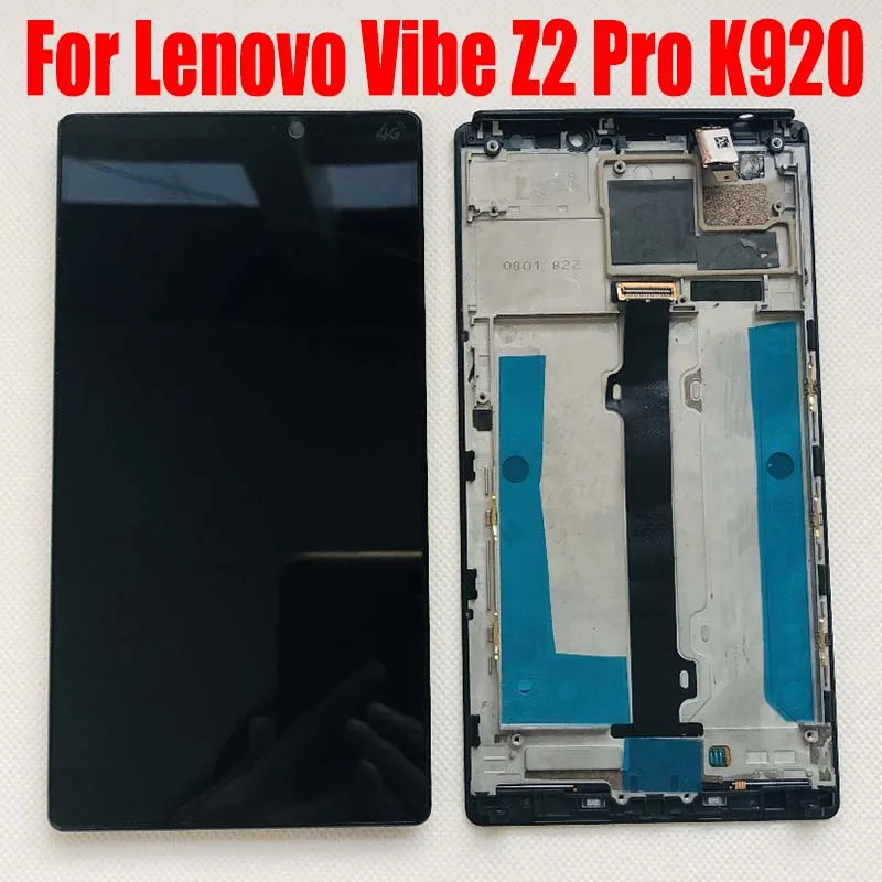 

with Frame For Lenovo Vibe Z2 Pro K920 LCD Display Panel Module K920 Touch Screen Digitizer Sensor Glass Assembly Replacement