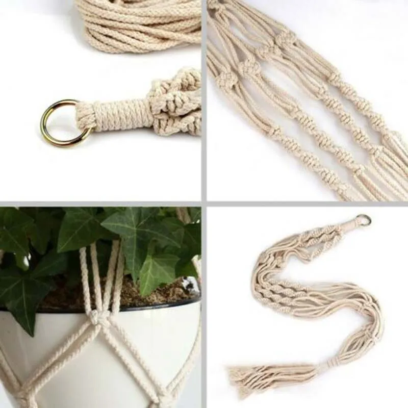 

Decor Hanging Rope Display Balcony Window Crafts Creative Garden Hemp Holder Home Lanyard Net Outdoor Planter Pot