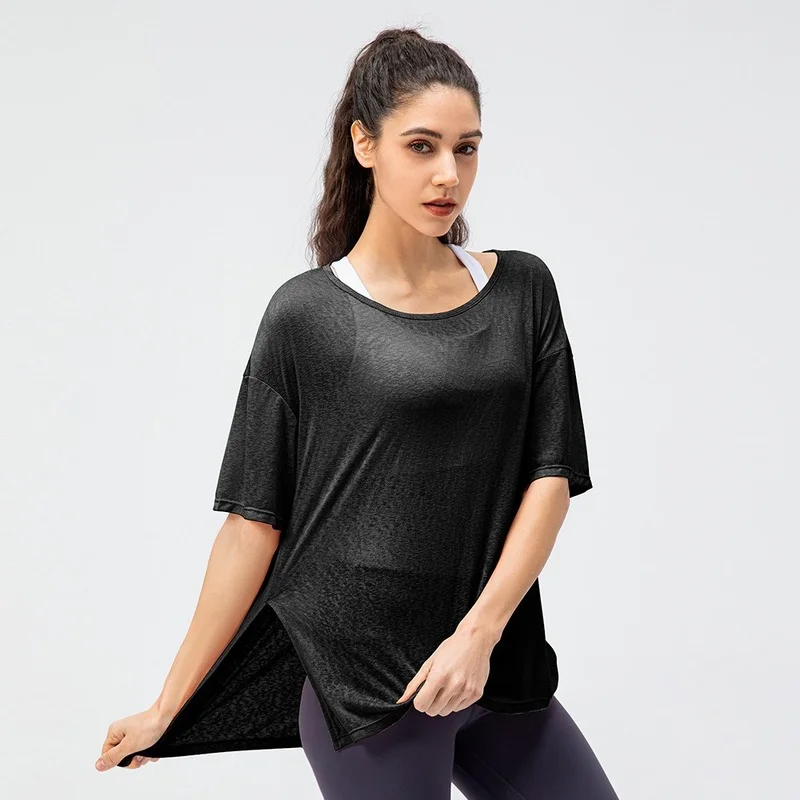 Gym Sports Shirts Women Short Sleeve Breathable Quick Drying Top Sporty Dance Running Pulovers Shirt Yoga Blouses Sportswear