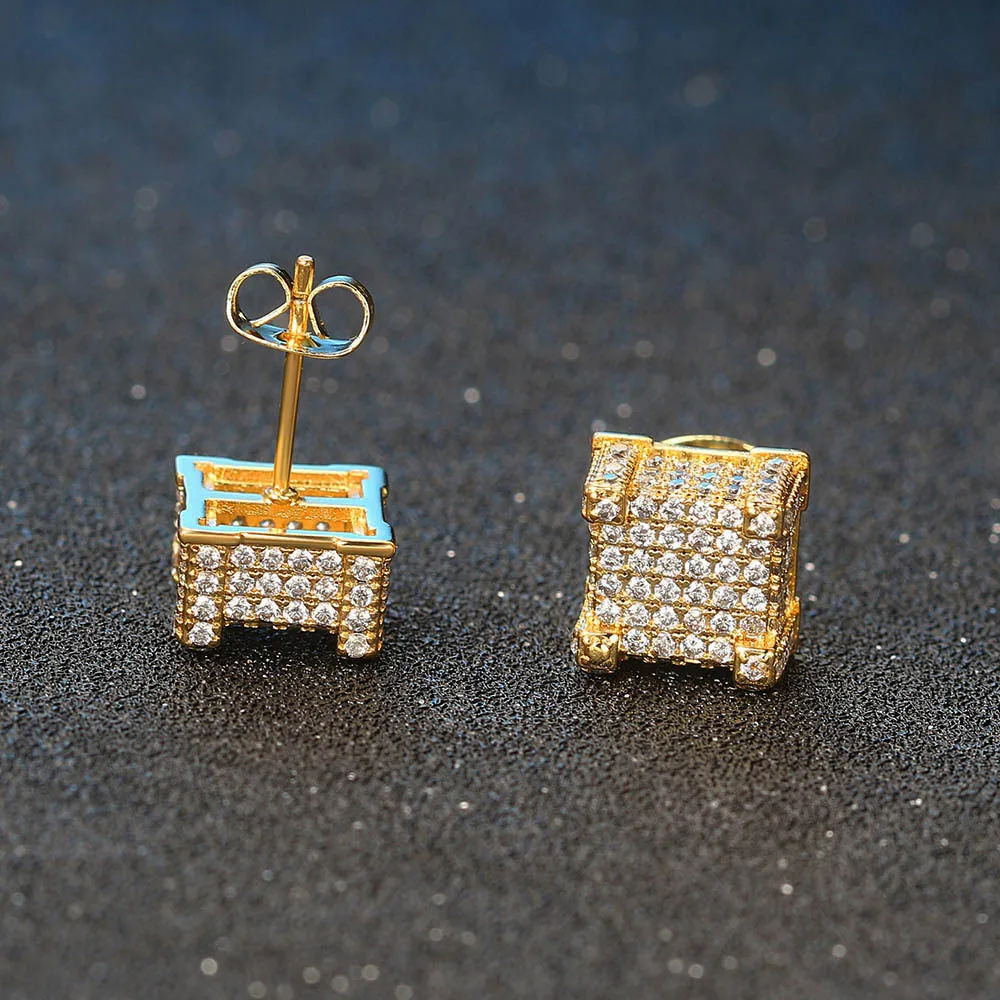 

Серьги-гвоздики с фианитом в стиле хип-хоп для мужчин и женщин