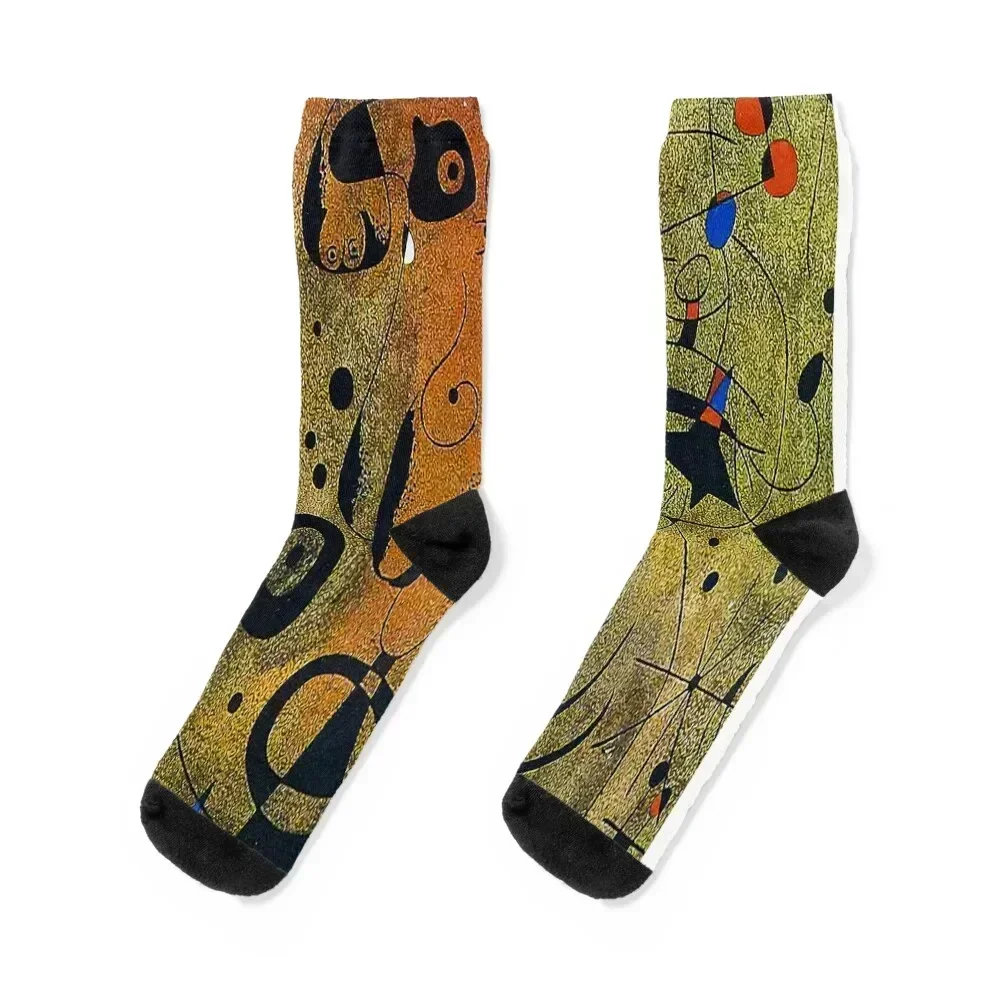 Фото joan miro painting art Носки с цветочным принтом на Хэллоуин Носки Мужчины Женщины №1
