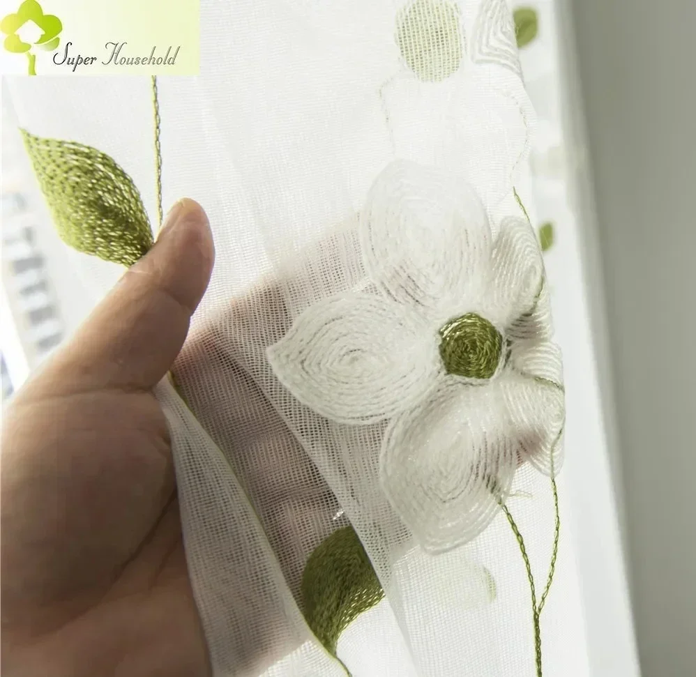 Тюль для гостиной пасторальные прозрачные шторы спальня кухня обработка окон