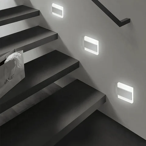 Прямая поставка, светодиодный ночной Светильник для лестницы, акриловый ступенчатый светильник s, 3 Вт, 110 лм, настенное бра для коридора, дорожки, встраиваемый настенный светильник HR0177
