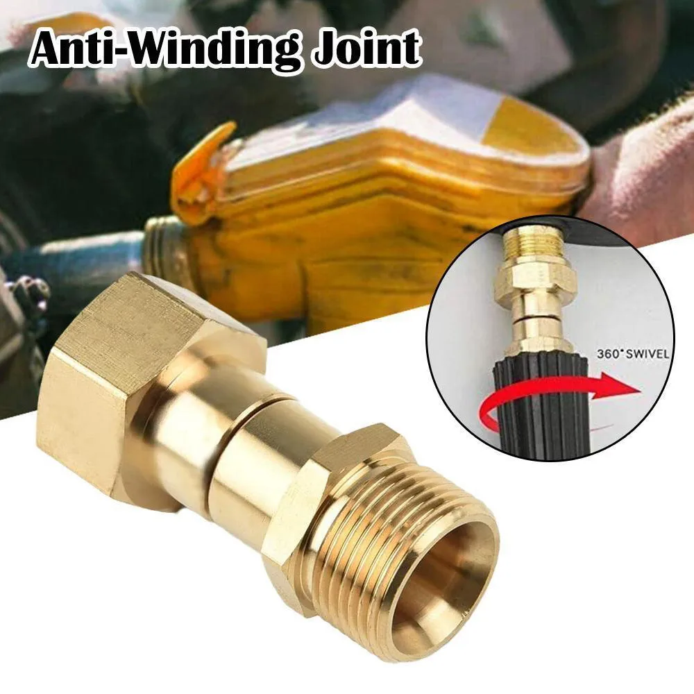 

New M22 14mm Pressure Washer Swivel Joint Connector Hose Adapter Fittings Pressure Washer Quick Connector Converter Fitting