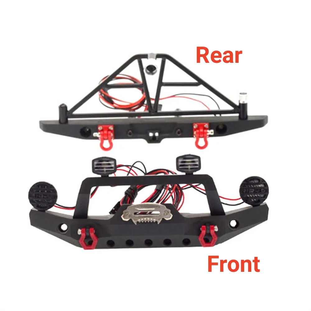 Металлический передний и задний бампер стандартной яркости для 1/10 RC Crawler Traxxas TRX4 Defender Axial SCX10 SCX10 II iii 90046 90047 Upgrade