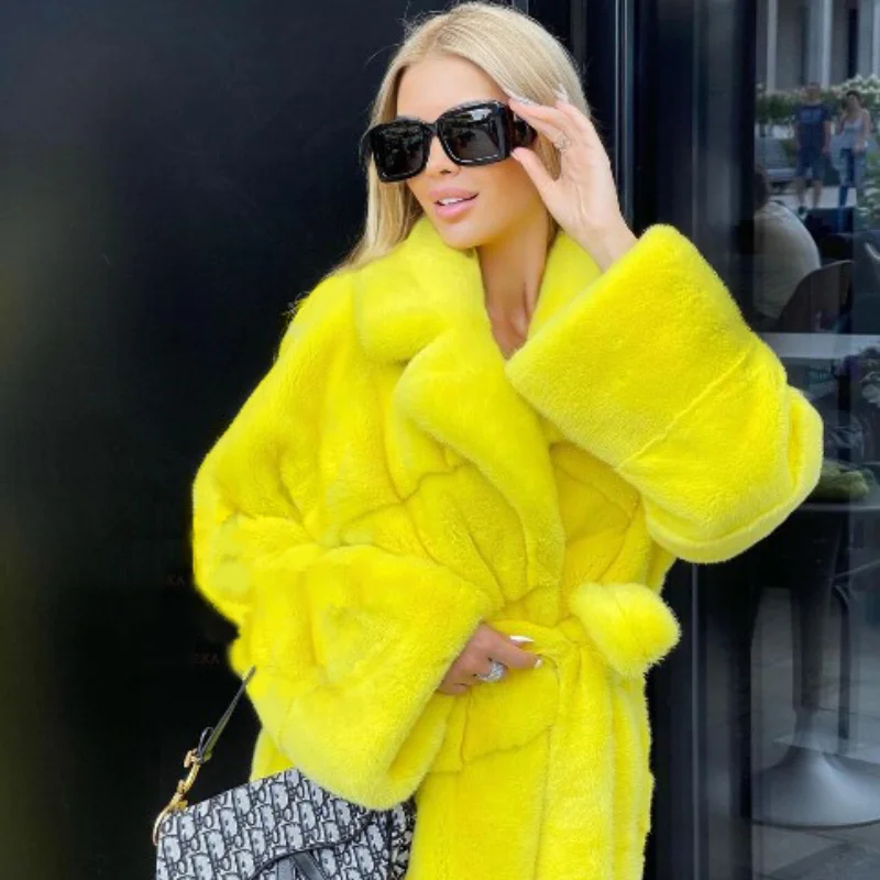 Top Quality Real Mink Fur Long Coats Female Natural Fur Overcoat Winter Luxury Thick Warm Outwear Woman Elegant Casual Oversize