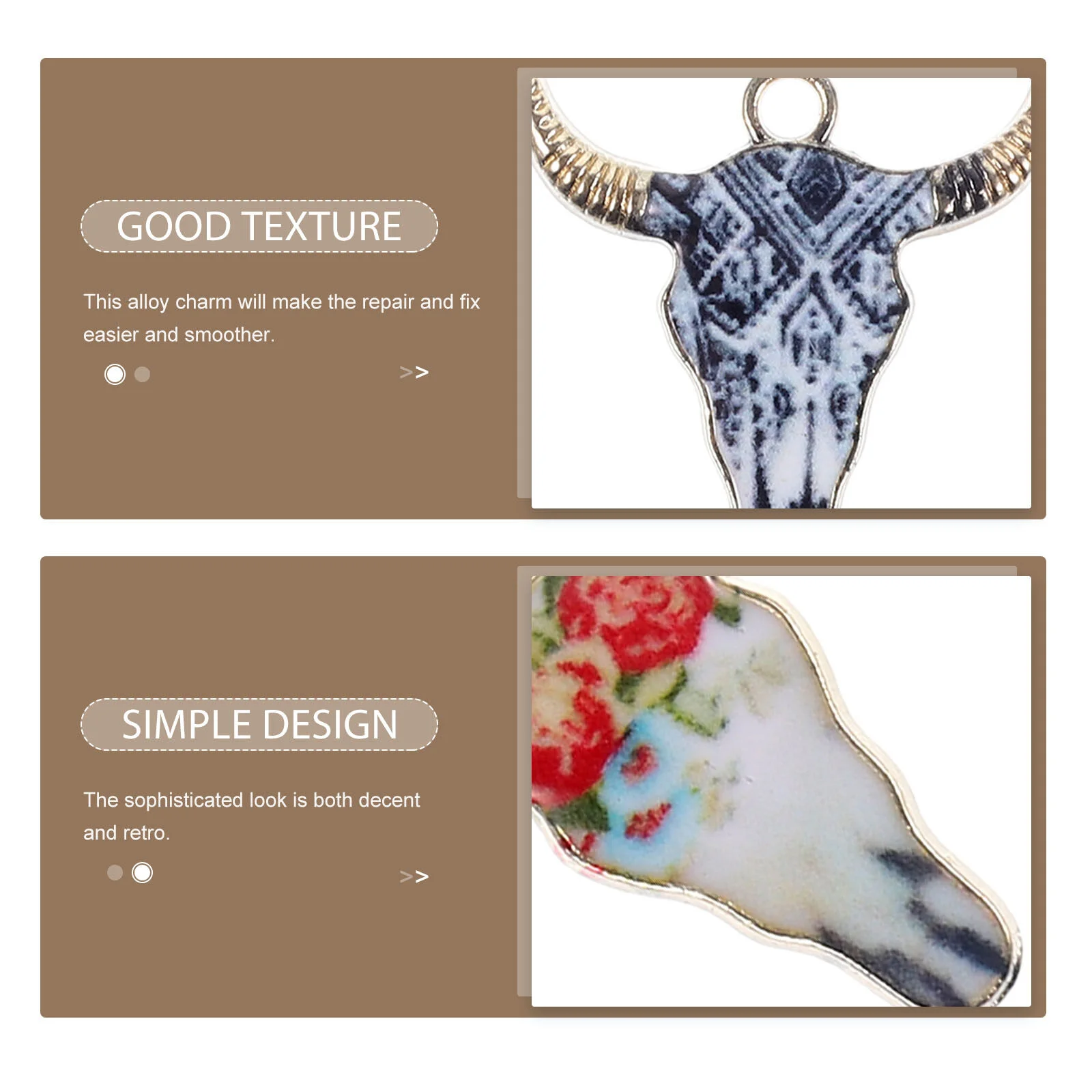 40 Pcs Key Chain Earring Charms Jewelry Making Metal Vintage Necklace Bulk Mini Keychain Bracelet Amulet Cow Earrings