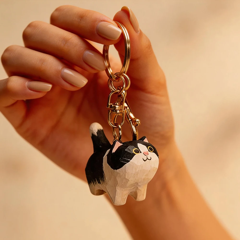 

Деревянная статуэтка кошки ручной работы