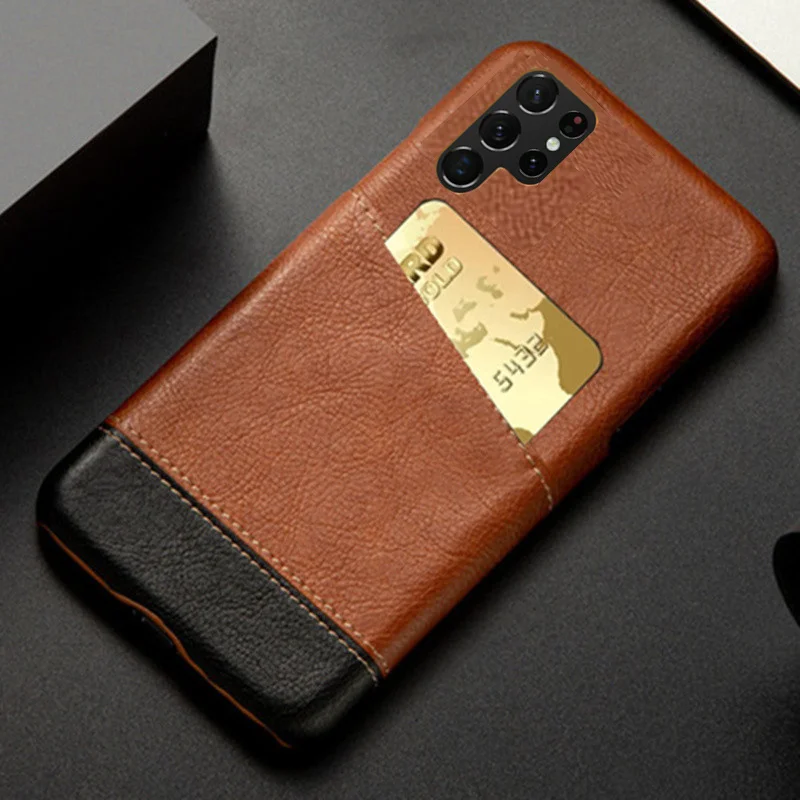 

Case on For Samsung Galaxy S23 Ultra S22 S21 S20 S10 Plus 5G S9 S8 Card Slot Holder Mixed Splice PU Leather Cover For Note 20 10