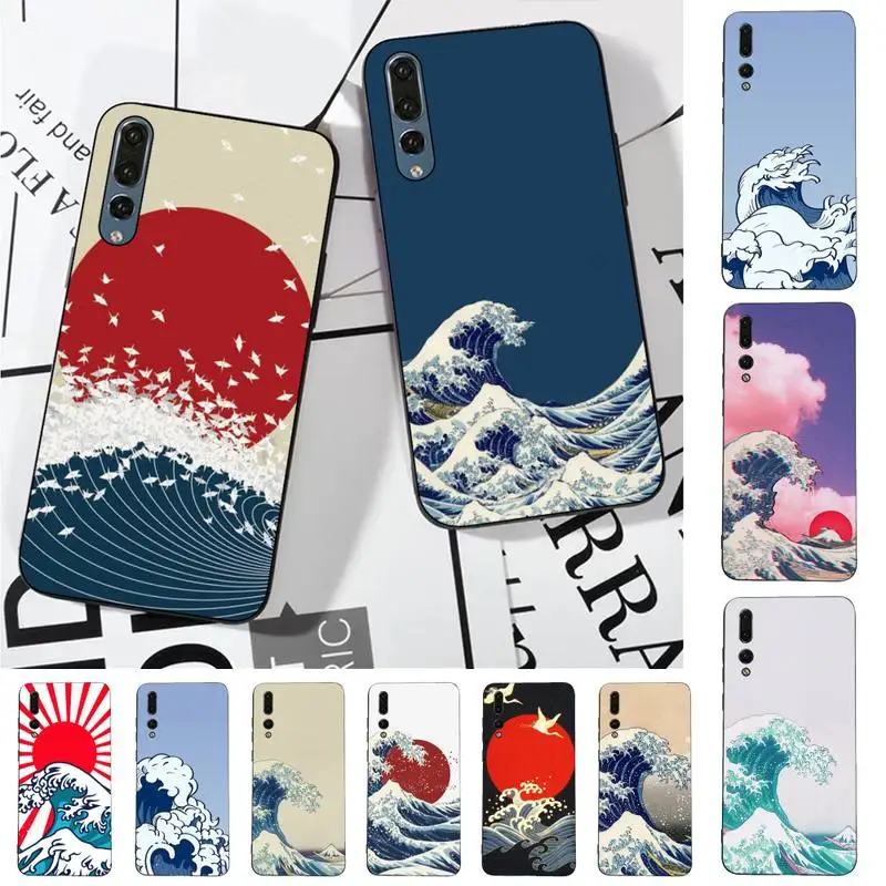 

Wave Art Phone Case for Huawei P30 40 20 10 8 9 lite pro plus Psmart2019