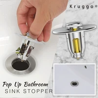 krugo%c2%ae universal stainless steel pop up bounce core basin drain filter hair catcher deodorant bath stopper kitchen bathroom tool