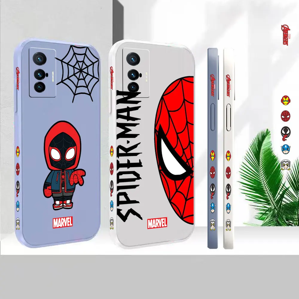 

Liquid Case For VIVO X90 X80 X70 X70T X60 X60T X50 X30 X27 X21S X21I X21IA Cover Marvel Avengers Funny Spider-Man Fundas Cqoues