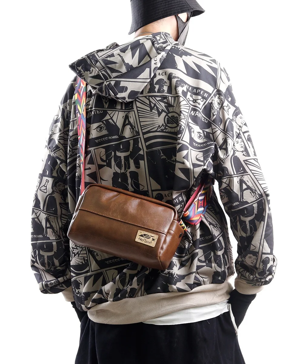 Сумка-слинг в Корейском стиле для мужчин крутые кожаные мужские сумочки через