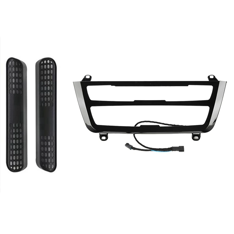 

2Pc Under Rear Seat Air Outlet Cover For BMW 3 4 Series GT F30 F34 316Li 320Li 2013-2018 & 1X Double Color AC/Radio Trim
