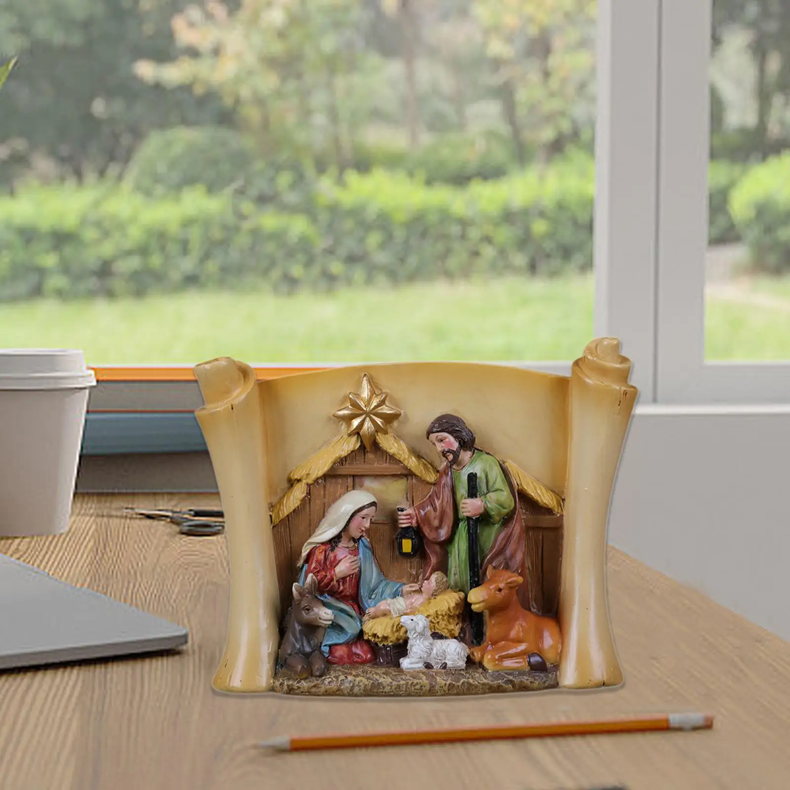 Фигурка Святой семьи Рождественский вертеп декоративная ручная работа легкая