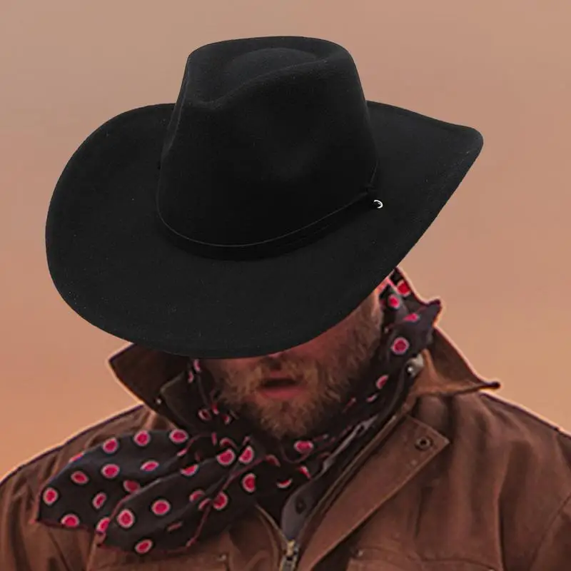 Шляпа Cowgirl с широкими полями для женщин и мужчин удобная ковбойская Панама в