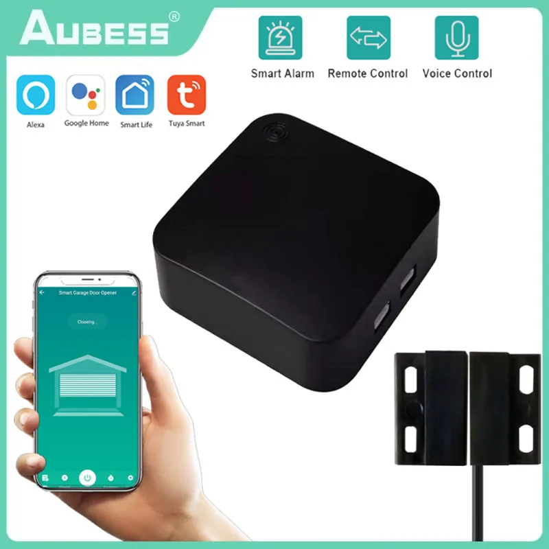 

Aubess Tuya WiFi Garage Door Switch Opener Smart Gate Door Controller APP Remote Works With Alexa Google Assistant Smart Home