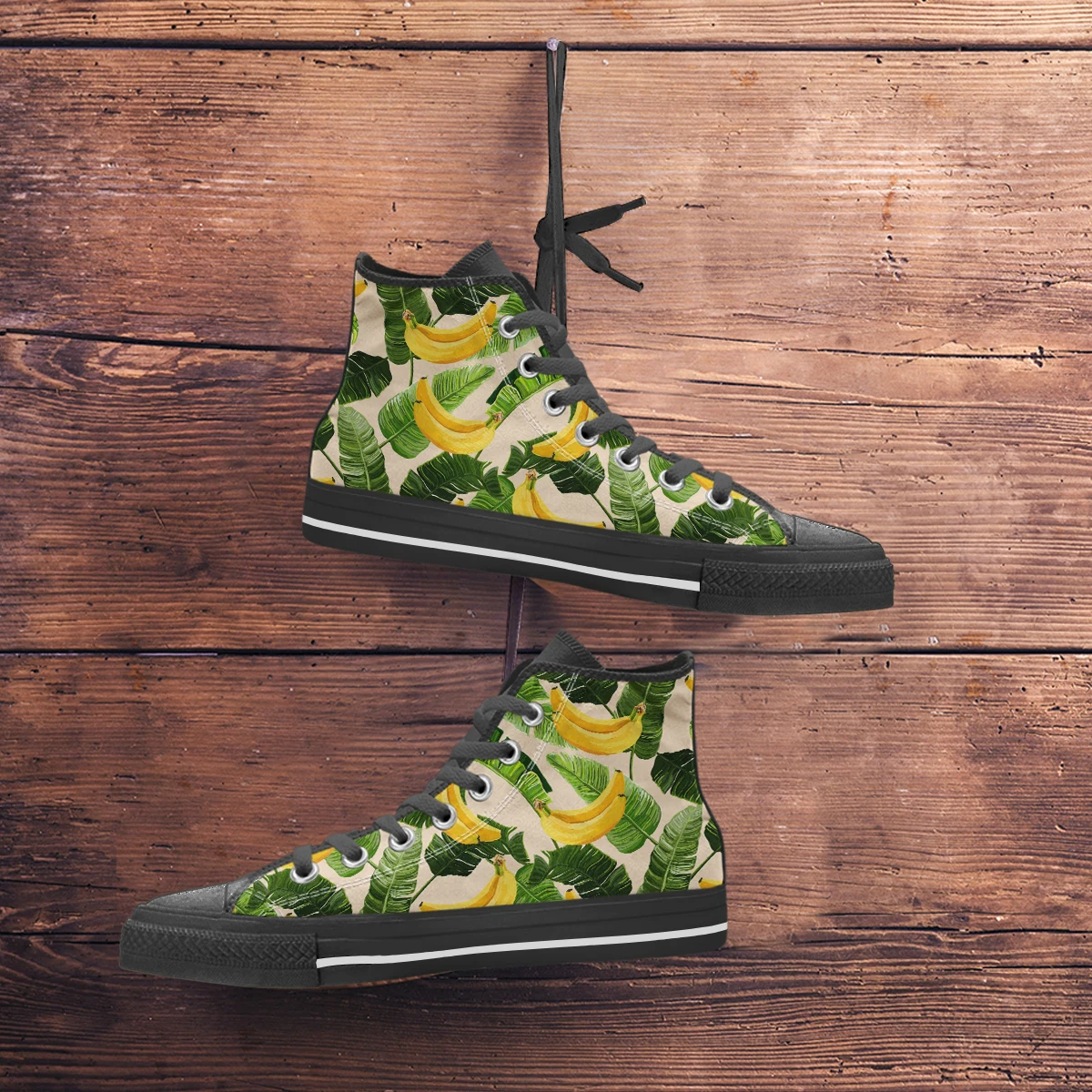 

ELVISWORDS New Banana Print Shoes Fruit Design Shoes Women's Vulcanized Shoes Comfortable Breathable Shoes Zapatos Mujer